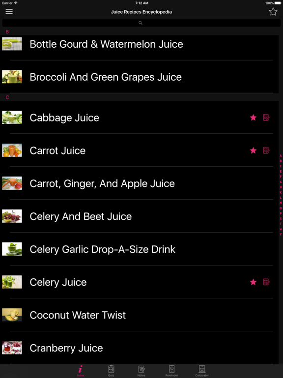 Juice Recipes Encyclopedia iPad screenshot