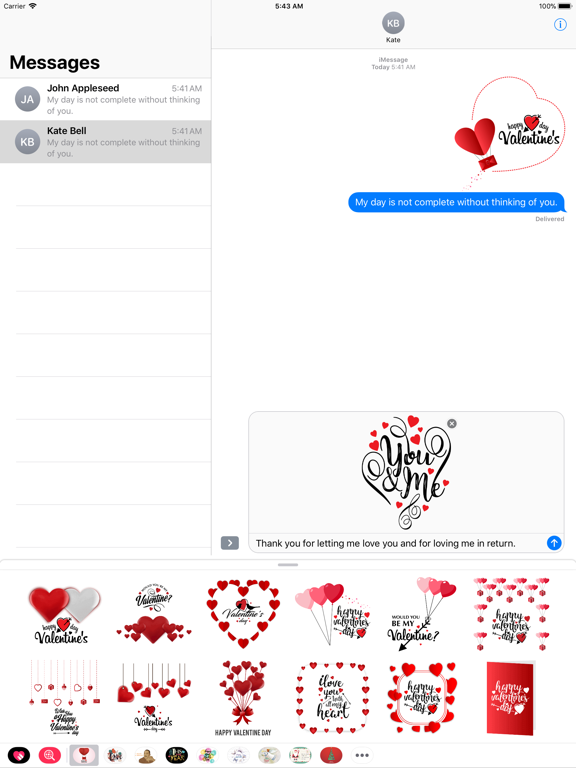 Screenshot #5 pour Love Stickers Valentine's Days
