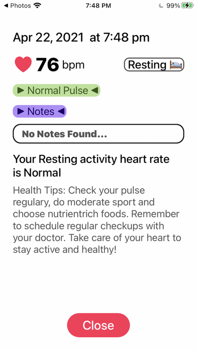 Pulse Rate app cardio app bp Screenshot