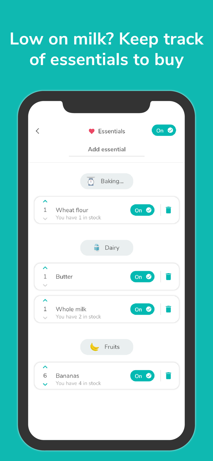 NoWaste - Food Inventory List