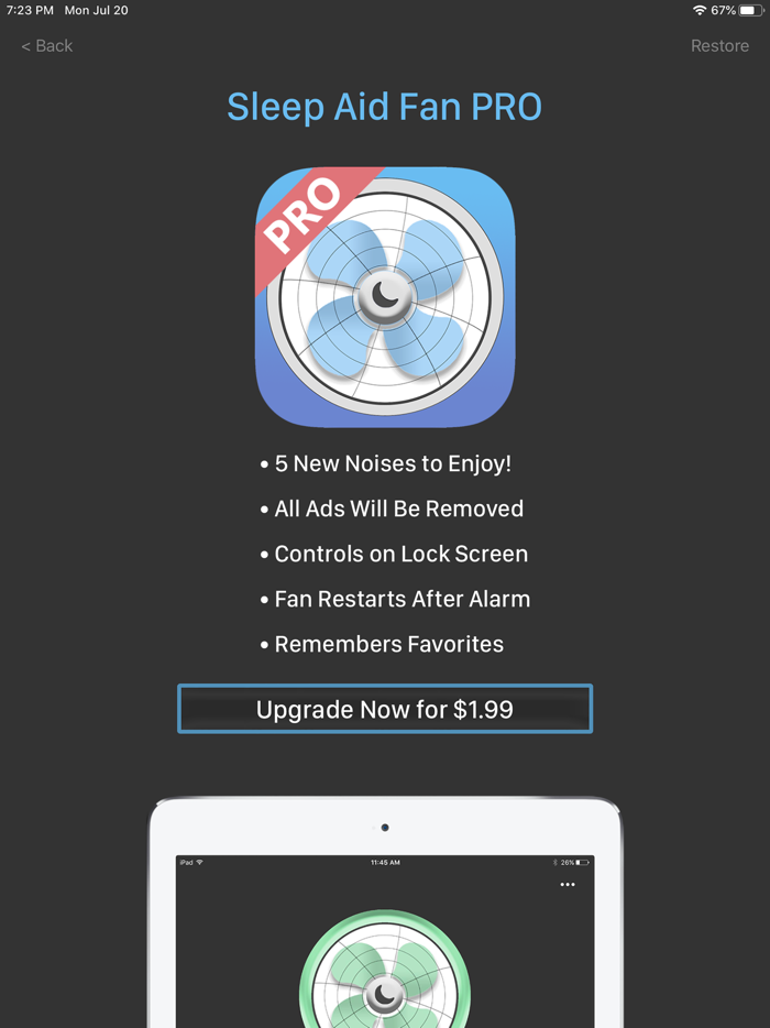 Sleep Aid Fan - White Noise