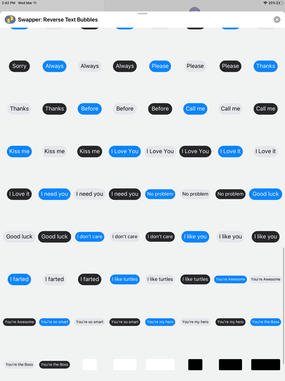 Swapper: Reverse Text Bubbles iPad screenshot 7 - Stickers app