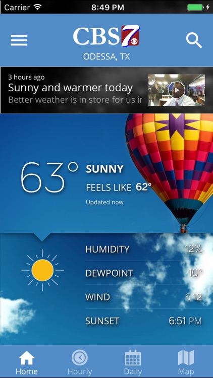 The CBS 7 Mobile Radar App