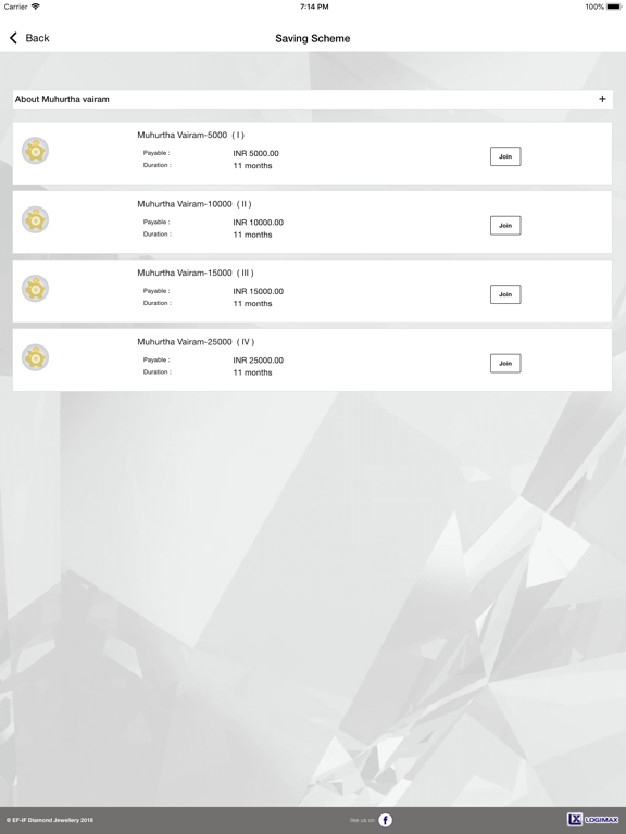 EFIF Diamond Jewellery iPad screenshot