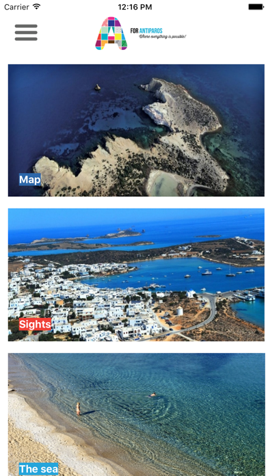 A for Antiparos app screenshot