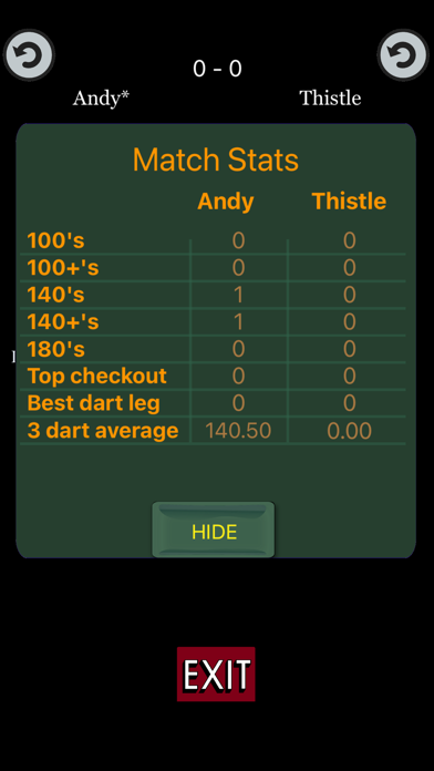 Thistles Darts Scorer Screenshot