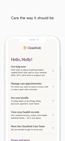 Game screenshot CloseKnit Health mod apk