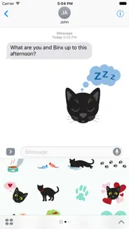 black kitty sticker pack iphone screenshot 2