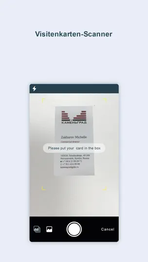 Screenshot von Visitenkarten Scanner -samcard auf dem iPhone 1