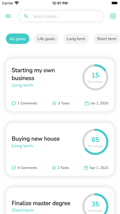 Life Objectives Screenshot