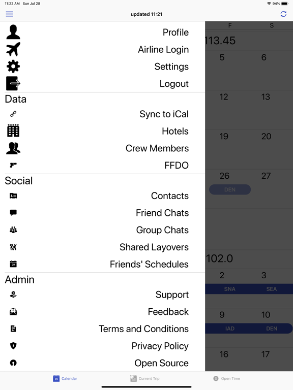 CrewZApp iPad screenshot 3 - Travel app