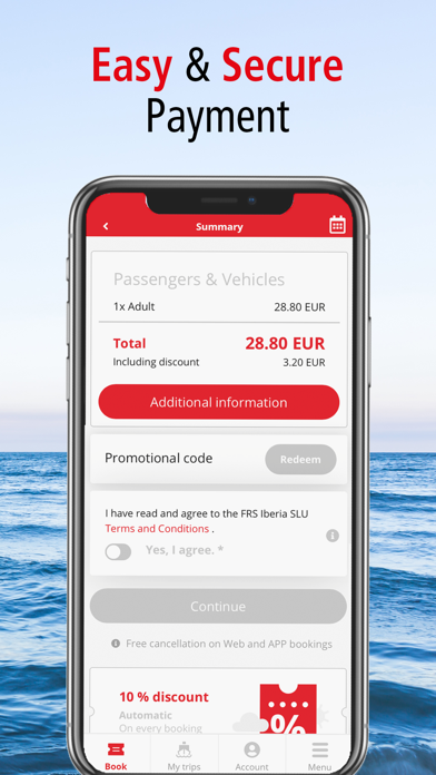 FRS Travel ferry booking Screenshot