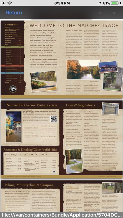 Natchez Trace Pkwy Tour Maps screenshot-5