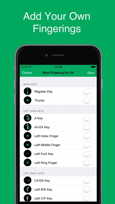 Register - Clarinet Fingerings Screenshot