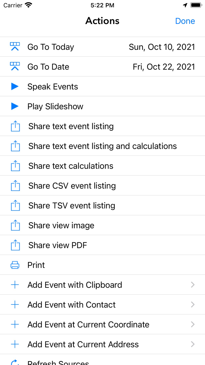 Perspectiva Calendars Charts