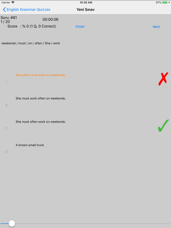 Screenshot #5 pour English Grammar Quizzes Games