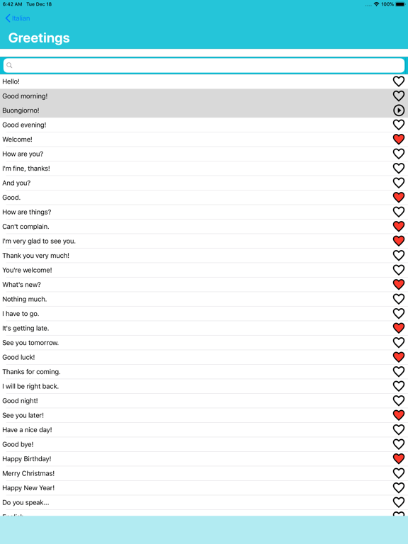 MTL Learn Italian iPad screenshot 4 - Education app