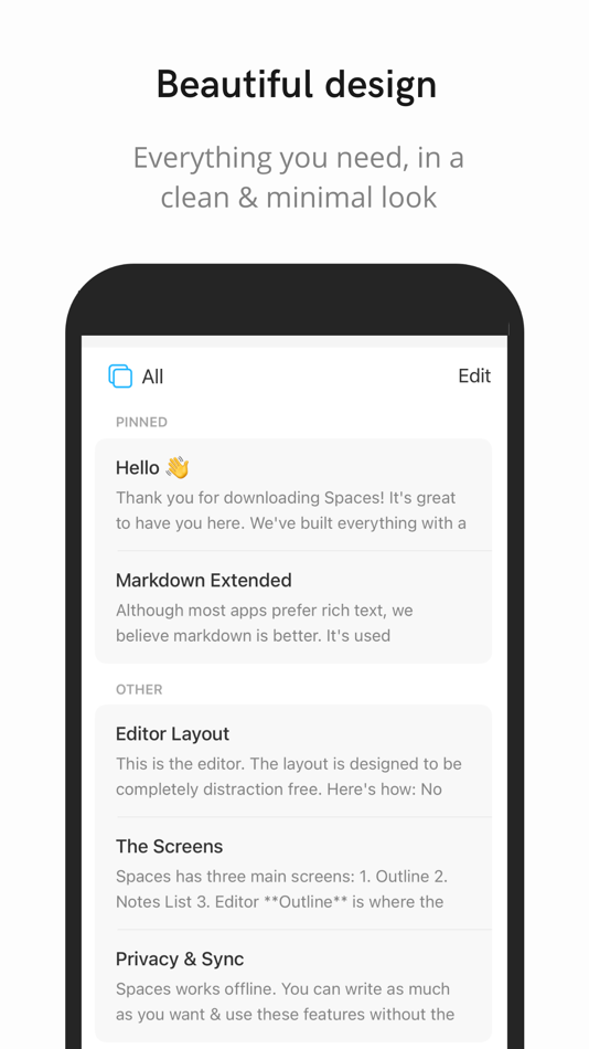 #4. Spaces - Minimal Notes App (macOS) 게시자: Apoorv Jain