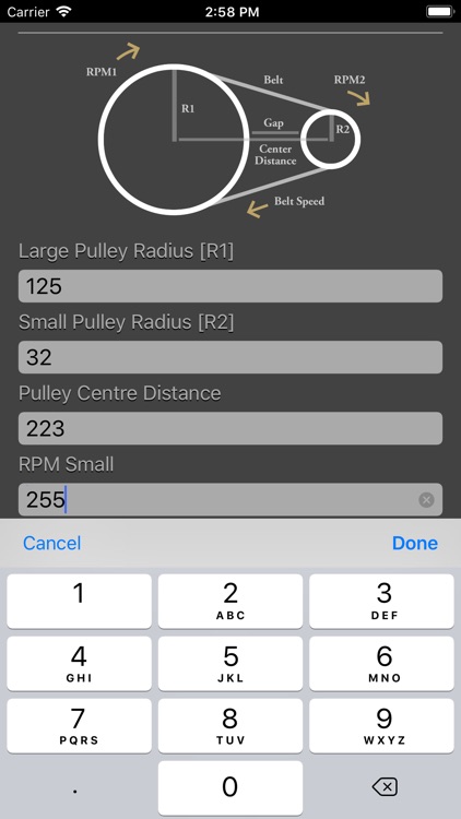 Pulley Size Rpm Chart