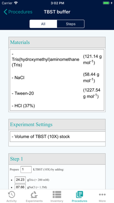eLABJournal screenshot 1