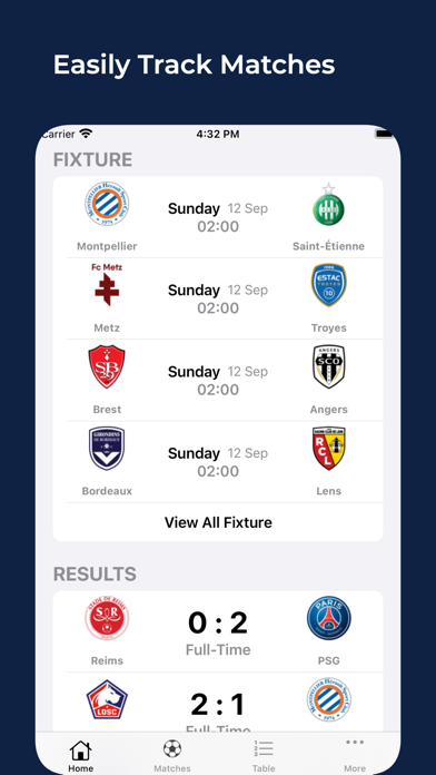 France Football League Matches Screenshot