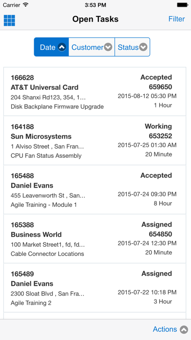Oracle Mobile Field Service Screenshot