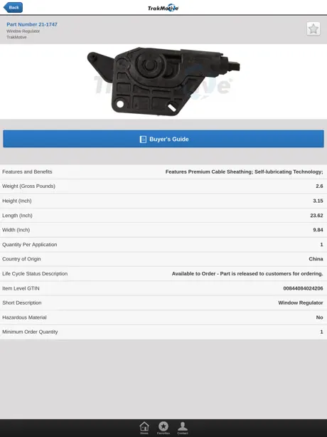 TrakMotive Parts Catalog