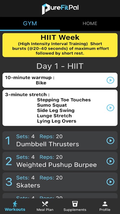 PureFitPal: Home, Gym Workout Screenshot