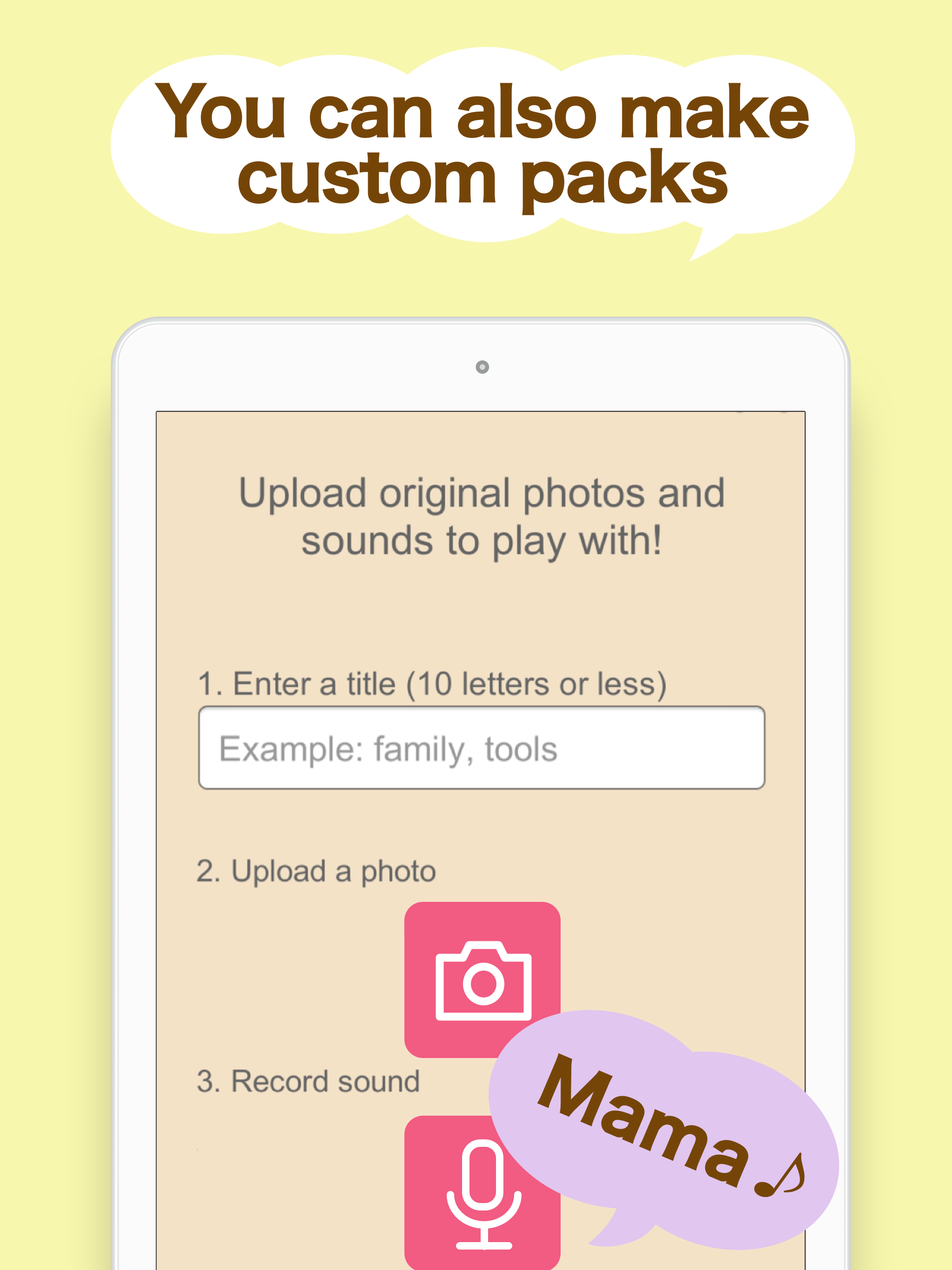 Babbling sound touch app
