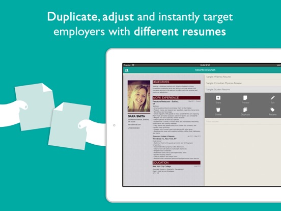 Resume Designer Pro iPad app afbeelding 4