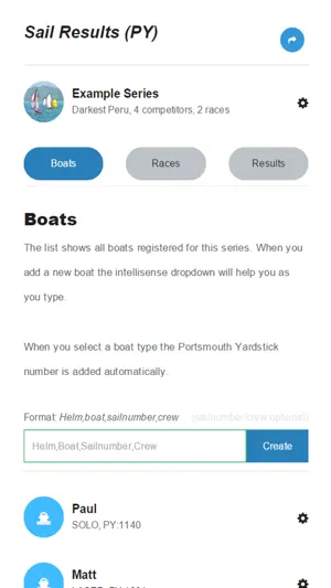 Sail Results (PY 2025) screenshot 3
