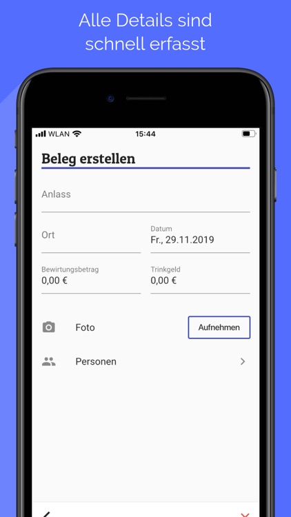 Bewirtungsbeleg App