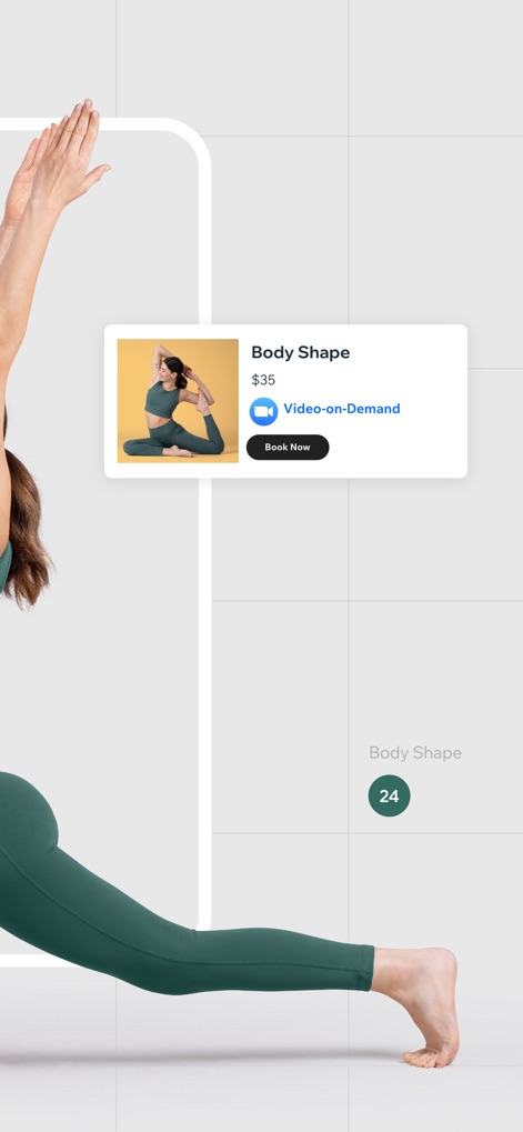 Fit by Wix - Users can easily browse and book video-on-demand classes, with transparent pricing and a prominent 'Book Now' button for instant access.