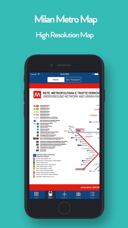 Milan Offline Map, Metro