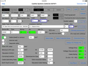 CableCalc BS7671 screenshot 1