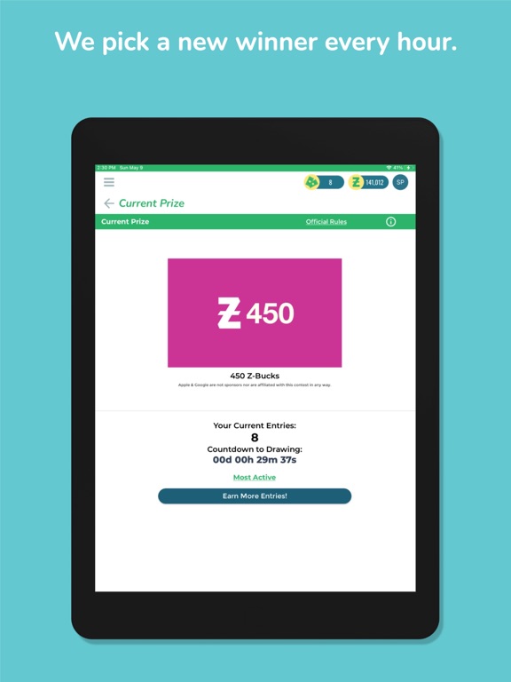 Winzos! - Win Cash, Gift Cards iPad screenshot 3 - Entertainment app