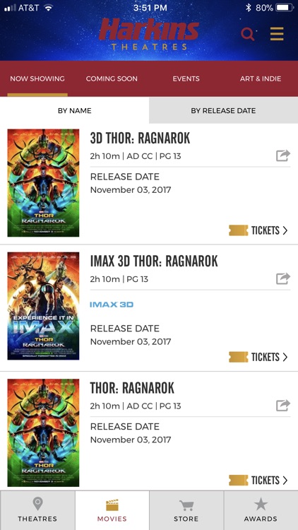 Harkins: Movies, Awards & More