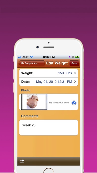 Pregnancy Weight Tracker Screenshot