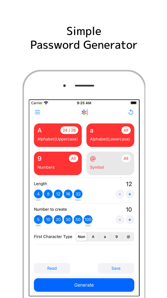 #1. PasswordGenerator - Simple (iOS) Podle: Atsushi Ezaki