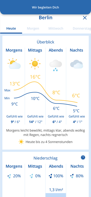 ‎wetter.com Regenradar & Wetter Screenshot