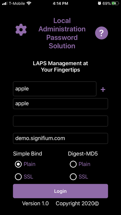 LAPSSignify LAPS Help Desk Screenshot