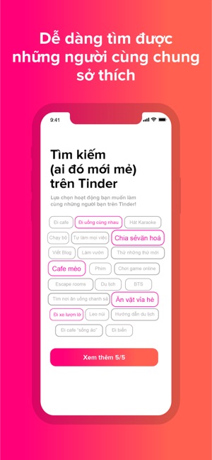 Tinder - kết bạn trực tuyến