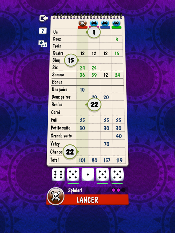 Screenshot #4 pour Yatzy Multijoueur Online