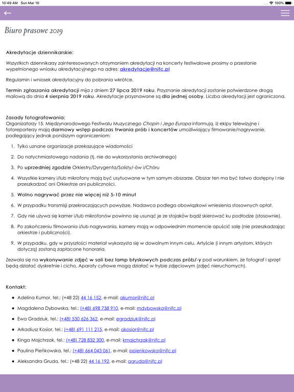 Screenshot #5 pour Festiwal Chopin i jego Europa