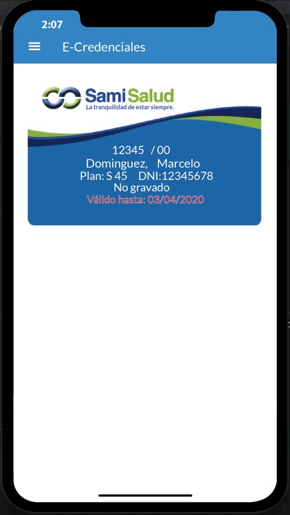Sami Salud eCredenciales