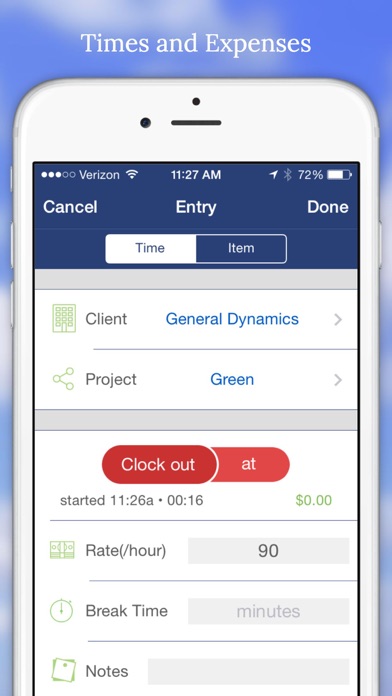 Billing Hours -  Time Tracking Screenshot