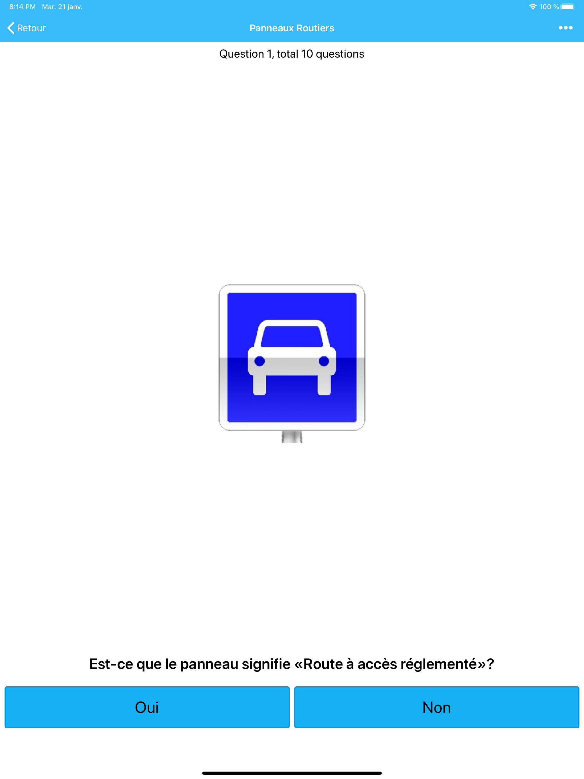 Signalisation Routière – Quiz