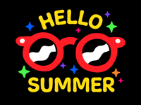 Hello Hot Summer Fun Stickers