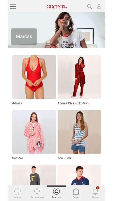 ADMAS, Tienda Online Screenshot