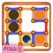 Chained Dots (also known as Boxes, Squares, Paddocks, Pigs in a Pen, Square-it, Dots and Dashes, Dots, Line Game, Smart Dots, or, simply, the Dot Game) is a popular pencil and paper game for two players